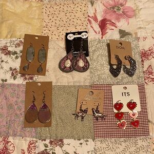 STOCKING STUFFERS Elegant Silver and Pink and Red Earrings